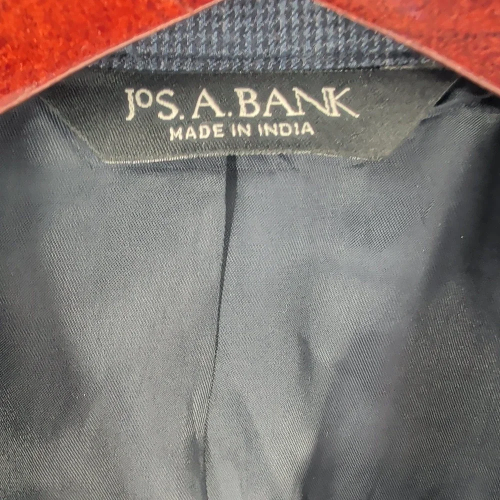 Jos. A Bank Long Sleeve Button Front Notched Lapel Blazer Blue Wool Blend 42S‎
